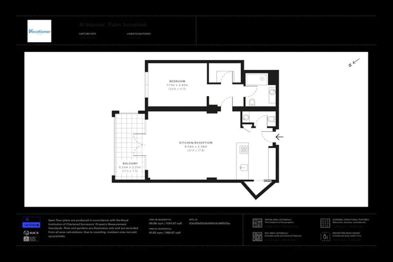公寓 Al Haseer, Shoreline 7, Palm - Elegant One Bedroom 迪拜